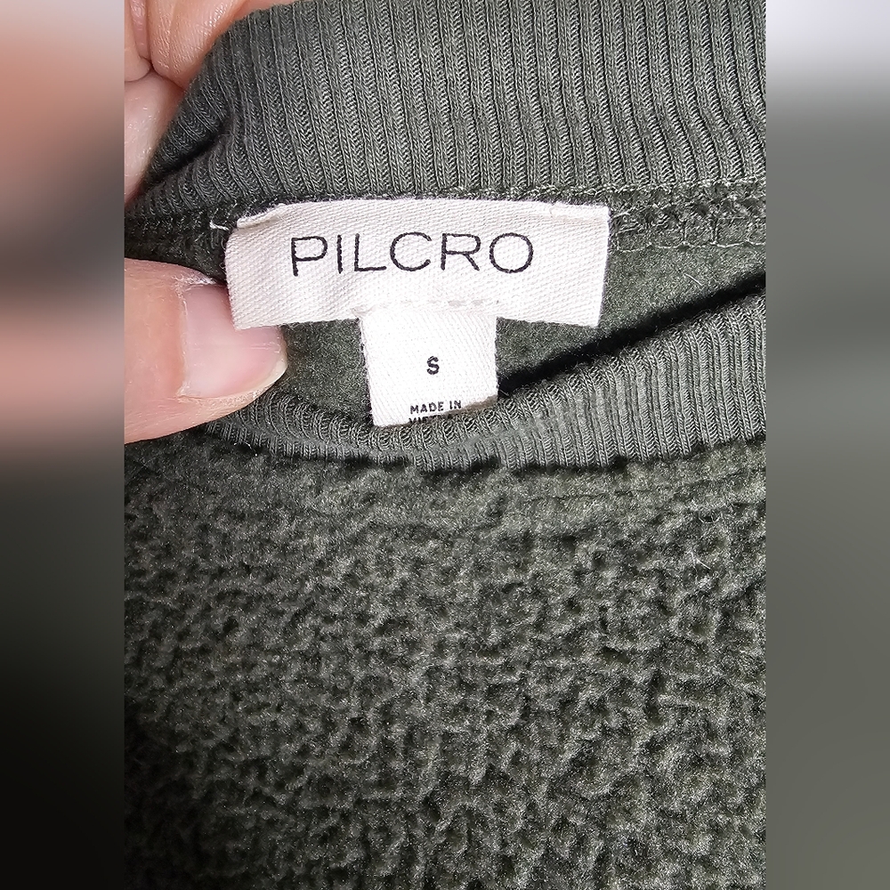 Anthropologie (Pilcro) Women's Sherpa Sweatshirt Size Small (Oversized) GREEN - Picture 2 of 7